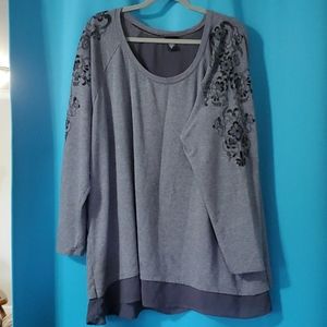 Grey knit blouse